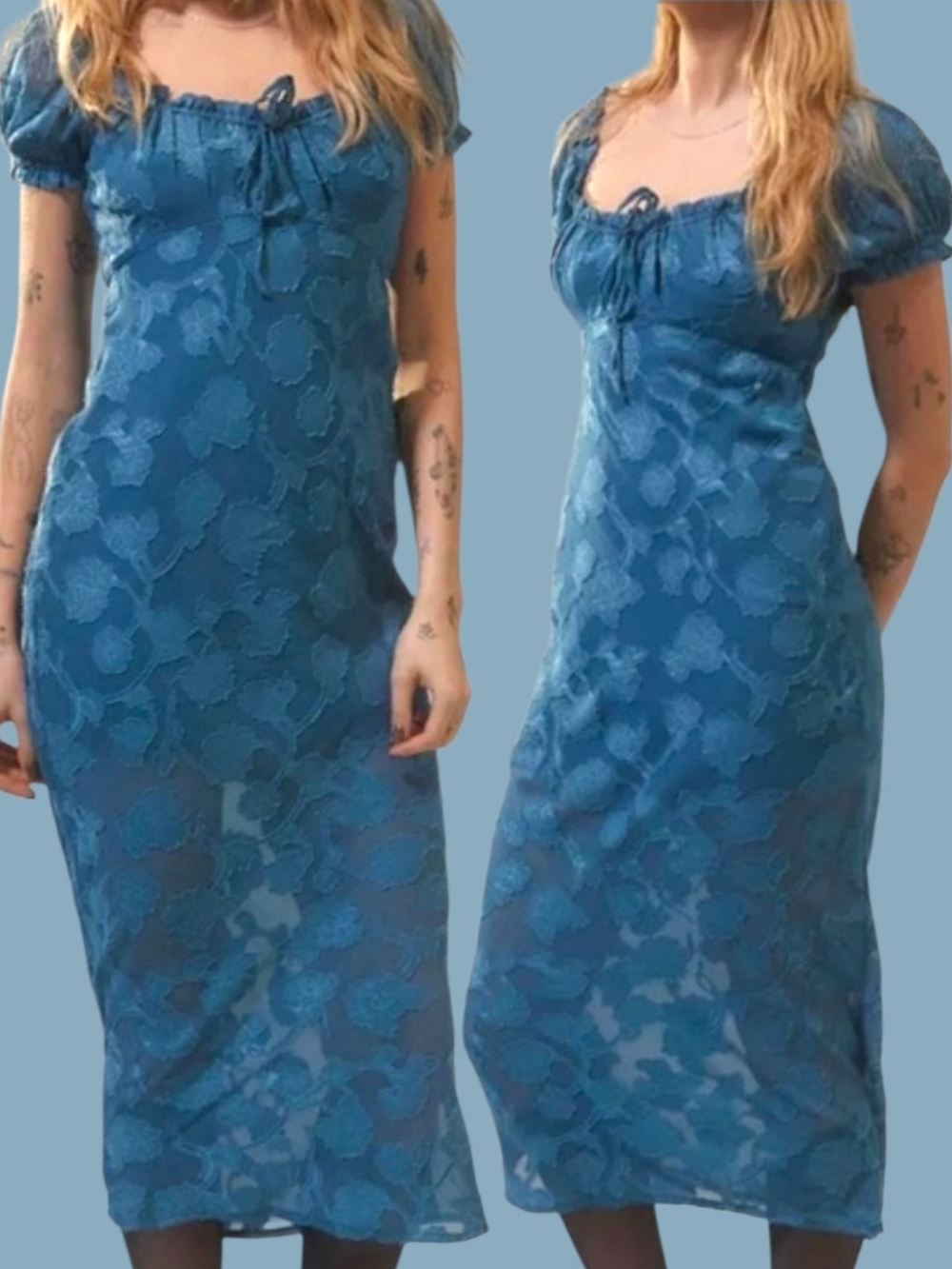 Urban Outfitters Teal and Navy Stretch Top